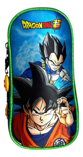 Kit Mochila Dragon Ball Goku Vegeta Lonch Lap Original Prima Azul Azul