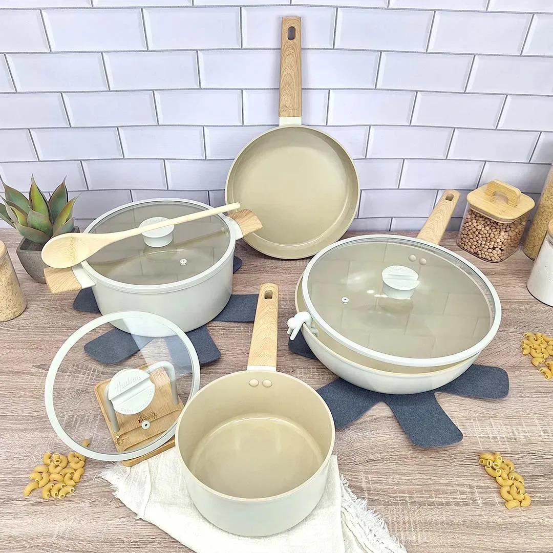 Juego De Ollas + Wok Antiadherente Hudson Induccion Harmony Har01 / Har14