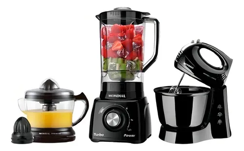 Kit Cozinha Mondial Liquidificador Batedeira E Espremedor KT-105-...