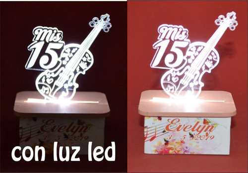 Imagen 5 de 5 de 30 Souvenirs Acrilico Cumple 15 Años Boda Con Luz Led