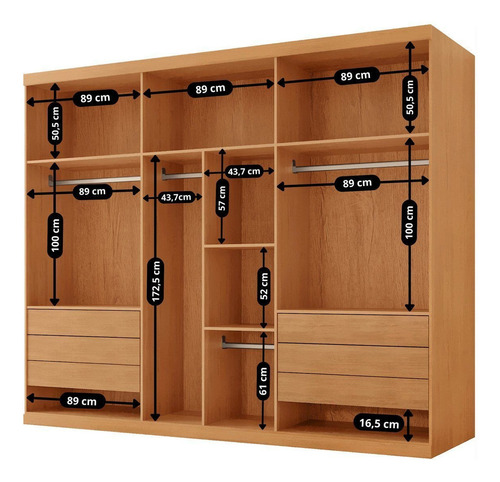 Guarda-roupa Casal 100% Mdf 6 Portas E 6 Gavetas Id