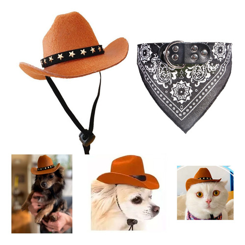 Sombrero Vaquero Perros Razas Pequeñas Paliacate De Regalo