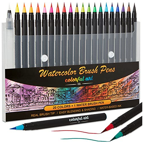 Colorful Art Co Brush Pen, 20 Piezas, Juego De Bolígra...