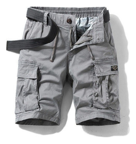 Pantalones Cortos Cargo 95% Algodón Bolsillos Sueltos Hombre