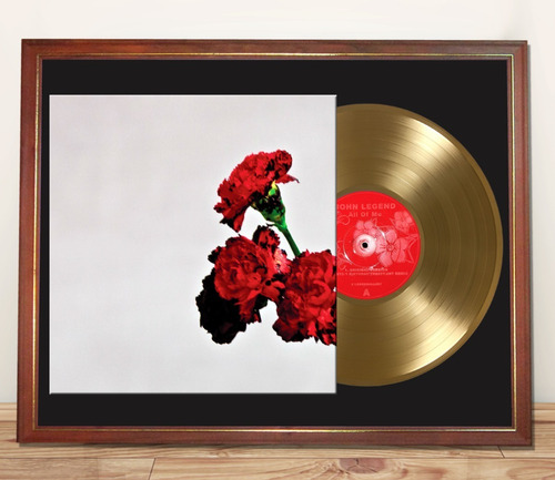 John Legend All Of Me Tapa Lp Y Disco Oro En Cuadro