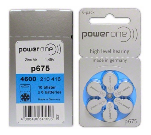 Imagem 2 de 3 de 120 Pilhas Baterias P675 Pr44 Aparelho Auditivo - Power One