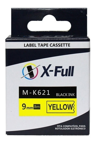 Fita Rotuladora M K621 9mm Preto/amarelo Compativel Xfull