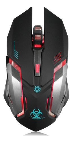 Mouse Gamer Vegcoo C8 Silencioso Inalámbrico Led -negro