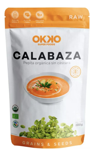 Semilla De Calabaza Pepita Orgánica Pelada Sin Sal 200g