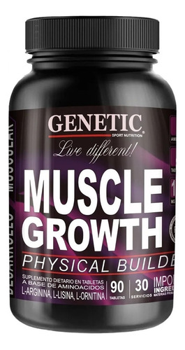 Amino Muscle Growth Arginina + Lisina + Ornitina - Genetic Sabor Pastillas