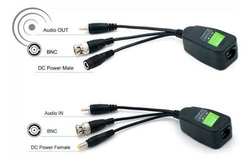 Imagen 2 de 5 de Cctv Video Balun Rj45 Energía, Video Y Audio En Un Solo, Sat