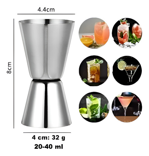 Jigger Medidor Licor Trago Estándar Bar De Onza
