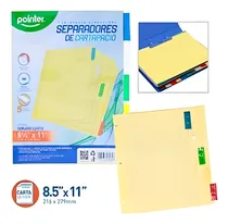 Comprar Separadores De Carpeta Pointer Con 5 Divisiones (8.5  X 11 )