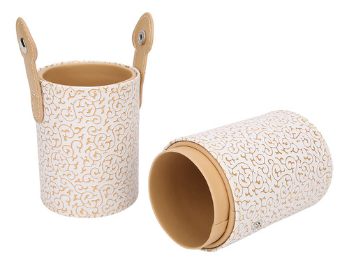 Tubo Portátil Para Brochas De Maquillaje De Piel Sintética C