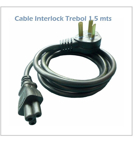 Imagen 3 de 7 de Cable Power Interlock Trébol 1.2 Mts Para Fuente Notebook Pc