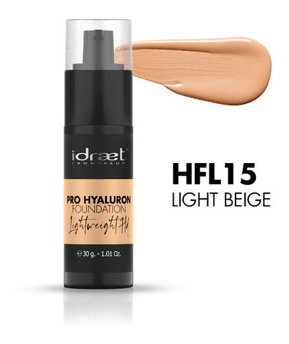 Base de maquillaje líquida Idraet Pro Hyaluron Base Fluida Base Fluida tono hfl 15 ligth beige