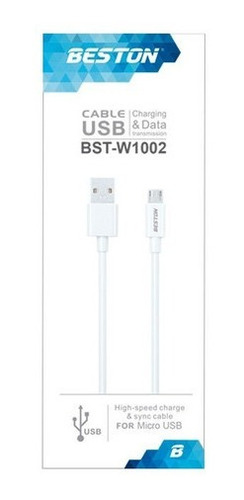 Cable Carga Transferencia Datos Beston Micro Usb V8 1m