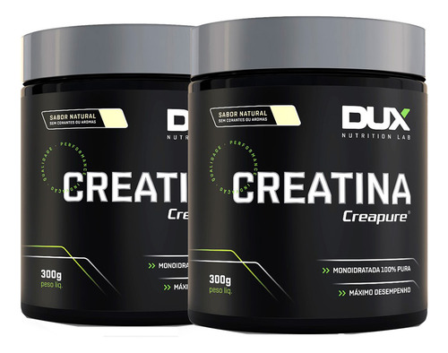 Kit 2x Creatina 300g Creapure Alema - Dux Nutrition Sabor Without Flavor