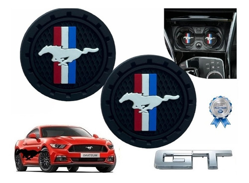 Par Porta Vasos De Auto Universal Mustang Clasico Gt V8 2016