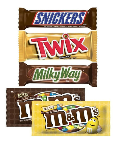 Snickers Singles+ M&m Peanut+m&m Milk+twix Single+milky Way