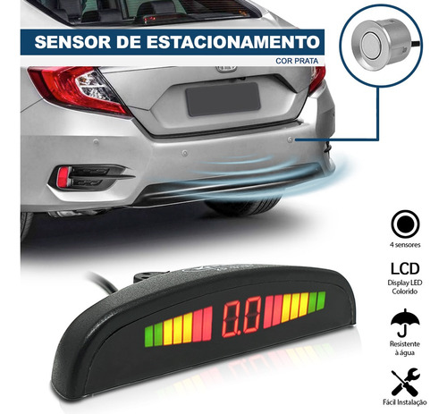 Retrovisor Com Tela + Câmera + Sensor Ré Prata Fox 2009
