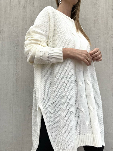 Sweater Tramado Maxi Oversize Mujer Talle Especial Grande