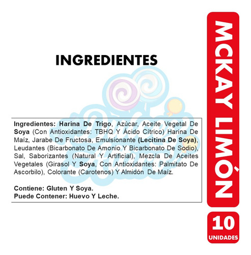 Galletas Mini Limón De Mckay, Para Colación (pack De 10 Uni)