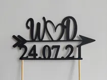 Comprar Toppers Boda Iniciales De Novios Toppers Decorativo Torta 