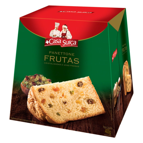 Panettone com Frutas Cristalizadas e Uvas-Passas Casa Suíça Caixa 400g