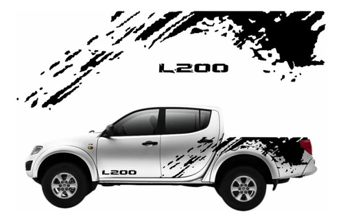 Kit Adesivos Laterais Compatível Com Mitsubishi L200 Triton