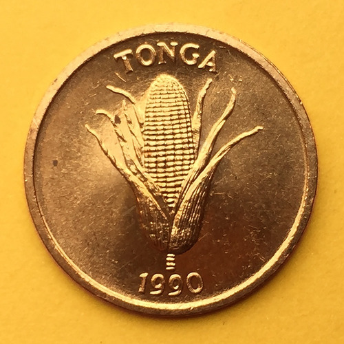 Tonga - Moneda 1 Senti 1990 - Maíz, Vainilla ¡ Nueva !