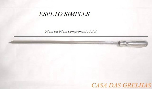 6 Espetos Inox Cabo De Alumínio 67cm Ou 57cm - Tipo Espada