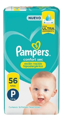 Pampers Confort Sec P 56 Unidades. 