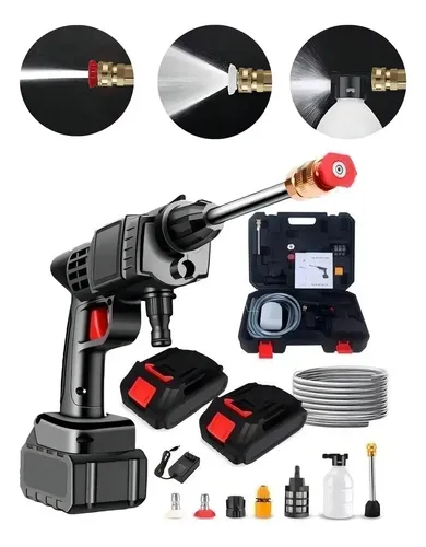 Lavadora Jato Portátil 48V 2 Baterias Mangueira Carregador 320 Ba...