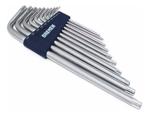 Juego Llaves Bremen Tamper Torx L Extra Largas 10 Pzas 6907