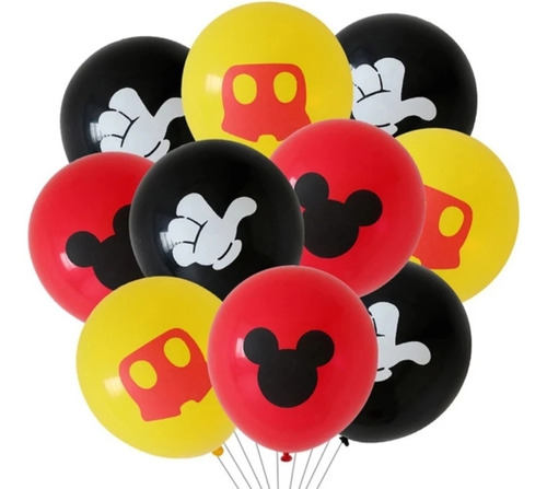 Pack 10 Globos De Latex Mickey Mouse 