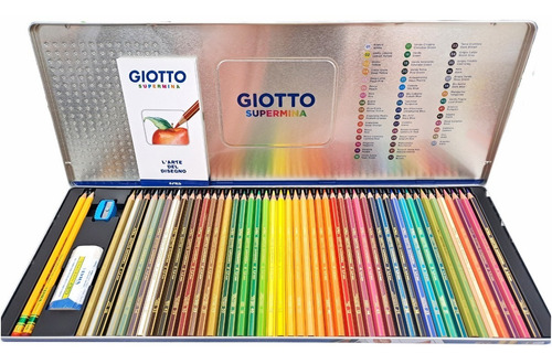 Lapices De Color Giotto Metal Supermina 3.8mm Lata X50 Mbg