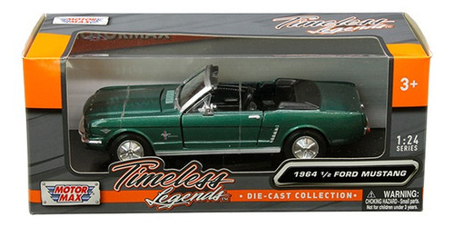1964 1/2 Ford Mustang Convertible Verde Motormax Esc 1:24 Color Verde Oscuro
