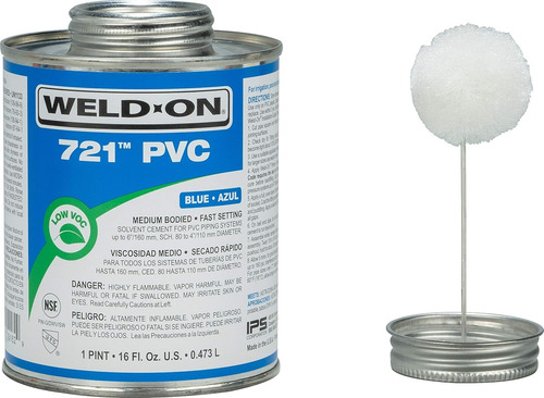 Pegamento Weld On 721 X 12 U. 473 Cc Secado Rapido S/mojado