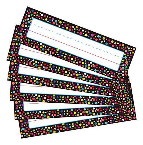 Pack Of 50 Desk Name Plates,  Confetti School Name Tags...