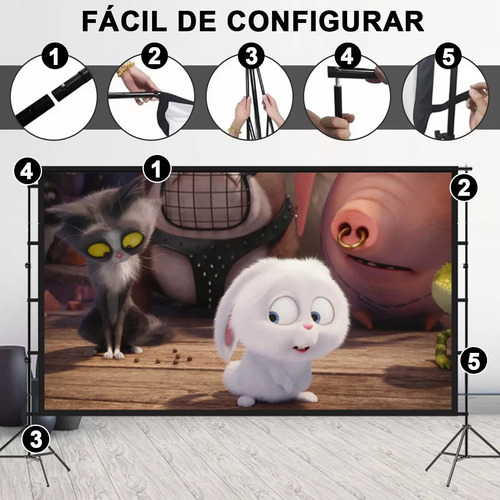 Pantalla De Proyección 100 Pulgadas 16:9 Plegable Portátil