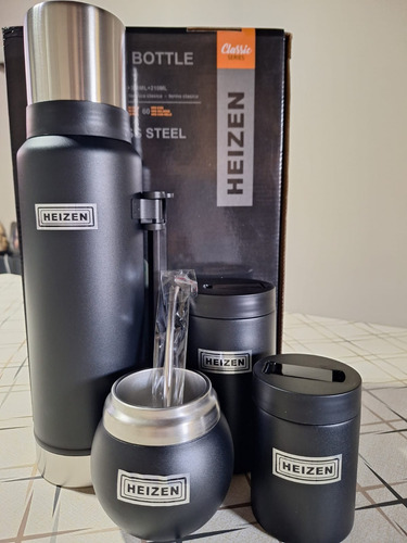 Set Matero Con Termo 1.2 Lts Acero Inoxidable Azul