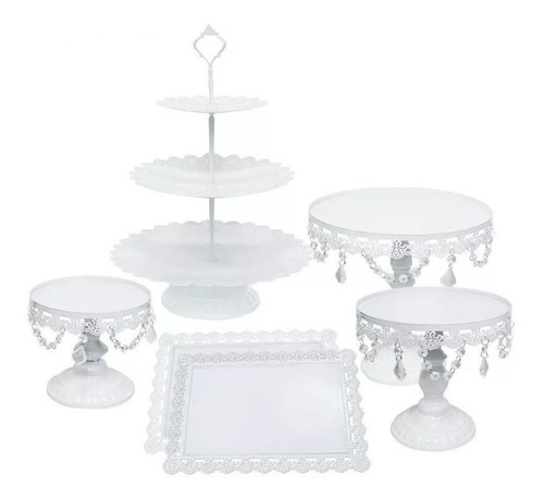 Set De Bases Decorativas Para Pastel & Cupcakes 6 Pcs Blanco