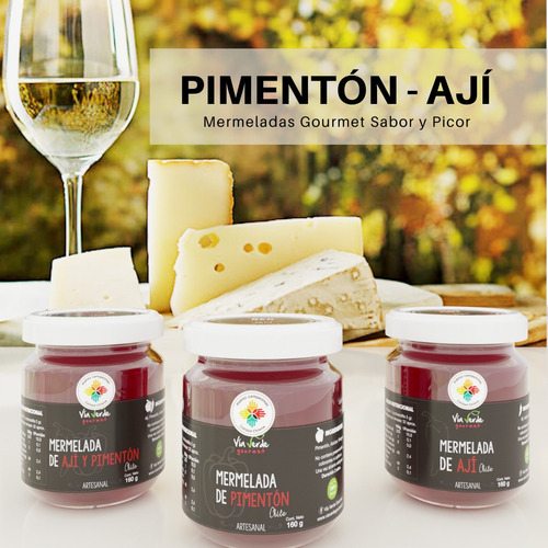 Imagen 4 de 7 de Mermeladas Gourmet Víaverde Pack 3 Unid 100% Natural Chilena