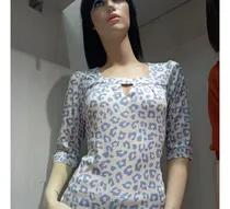 Comprar Blusa Animal Print: Manga 3\u002F4 Color Celeste