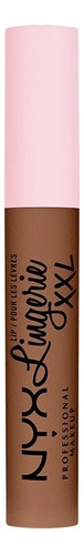 Labial NYX Professional Makeup Lip Lingerie XXL Lingerie XXL color hot caramelo mate