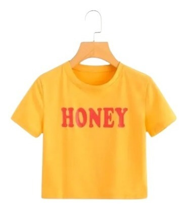  Croptop Honey Letras Rojas  Dama