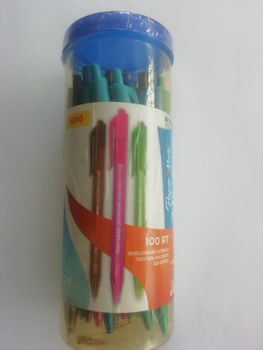 Bolígrafo De Colores Papermate Injoy 100rt Retractil De 24