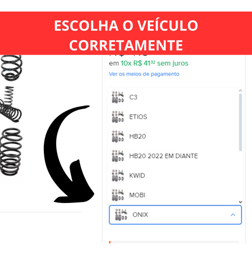 Jogo De Molas Com Tamanho Original - Escolha Seu Veiculo