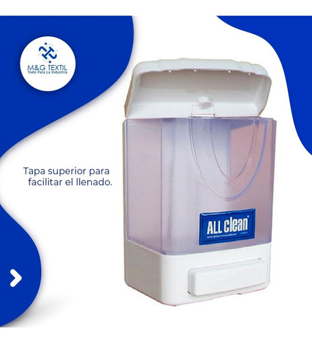Dispensador Para Gel Y Jabón Líquido All Clean 1000 Ml
